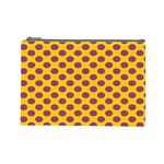 Polka Dot Purple Yellow Cosmetic Bag (Large) 