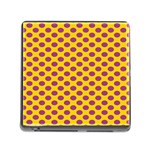 Polka Dot Purple Yellow Memory Card Reader (Square)
