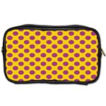 Polka Dot Purple Yellow Toiletries Bags 2-Side Front