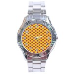 Polka Dot Purple Yellow Stainless Steel Analogue Watch