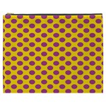 Polka Dot Purple Yellow Cosmetic Bag (XXXL) 