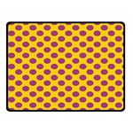 Polka Dot Purple Yellow Double Sided Fleece Blanket (Small) 