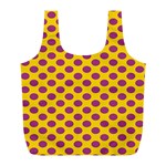 Polka Dot Purple Yellow Full Print Recycle Bags (L) 