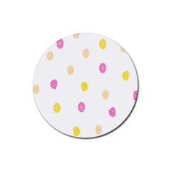 Stone Diamond Yellow Pink Brown Rubber Round Coaster (4 Pack)  by Mariart