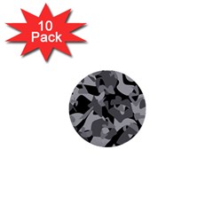 Urban Initial Camouflage Grey Black 1  Mini Buttons (10 Pack)  by Mariart