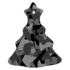 Urban Initial Camouflage Grey Black Christmas Tree Ornament (two Sides) by Mariart