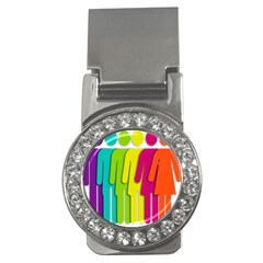 Trans Gender Purple Green Blue Yellow Red Orange Color Rainbow Sign Money Clips (cz) 