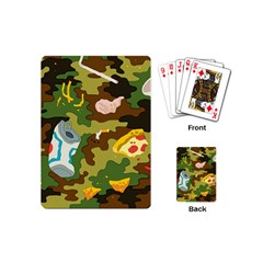 Urban Camo Green Brown Grey Pizza Strom Playing Cards (mini)  by Mariart