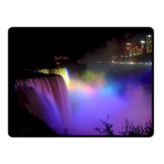 Niagara Falls Dancing Lights Colorful Lights Brighten Up The Night At Niagara Falls Double Sided Fleece Blanket (small)  by Simbadda