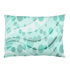 Abstract Background Teal Bubbles Abstract Background Of Waves Curves And Bubbles In Teal Green Pillow Case (two Sides) by Simbadda