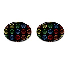 Happy Birthday Colorful Wallpaper Background Cufflinks (oval) by Simbadda