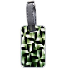 Green Black And White Abstract Background Of Squares Luggage Tags (two Sides) by Simbadda