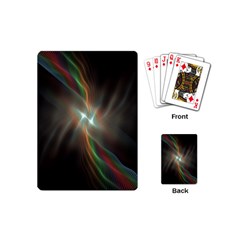 Colorful Waves With Lights Abstract Multicolor Waves With Bright Lights Background Playing Cards (mini)  by Simbadda