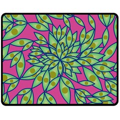 Big Growth Abstract Floral Texture Fleece Blanket (medium)  by Simbadda