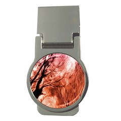 Fire In The Forest Artistic Reproduction Of A Forest Photo Money Clips (round)  by Simbadda