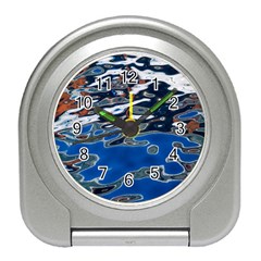 Colorful Reflections In Water Travel Alarm Clocks by Simbadda