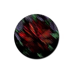 Abstract Green And Red Background Rubber Coaster (round)  by Simbadda