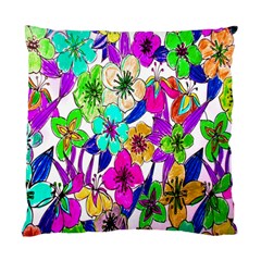 Floral Colorful Background Of Hand Drawn Flowers Standard Cushion Case (two Sides)