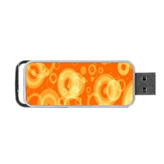 Retro Orange Circle Background Abstract Portable Usb Flash (one Side)