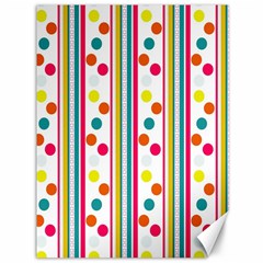 Stripes And Polka Dots Colorful Pattern Wallpaper Background Canvas 36  X 48   by Nexatart