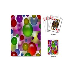 Colored Bubbles Squares Background Playing Cards (mini) 