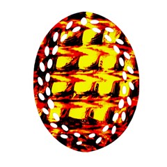 Yellow Seamless Abstract Brick Background Ornament (oval Filigree)