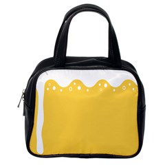 Beer Foam Yellow White Classic Handbags (one Side) by Mariart