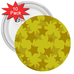 Yellow Star 3  Buttons (10 Pack)  by Mariart