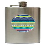 Aztec Triangle Chevron Wave Plaid Circle Color Rainbow Hip Flask (6 oz)