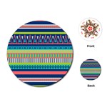 Aztec Triangle Chevron Wave Plaid Circle Color Rainbow Playing Cards (Round) 