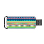 Aztec Triangle Chevron Wave Plaid Circle Color Rainbow Portable USB Flash (One Side)