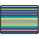 Aztec Triangle Chevron Wave Plaid Circle Color Rainbow Double Sided Fleece Blanket (Large) 