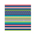 Aztec Triangle Chevron Wave Plaid Circle Color Rainbow Small Satin Scarf (Square)