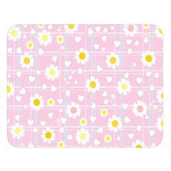 Flower Floral Sunflower Pink Yellow Double Sided Flano Blanket (large)  by Mariart