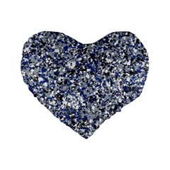 Electric Blue Blend Stone Glass Standard 16  Premium Flano Heart Shape Cushions by Mariart