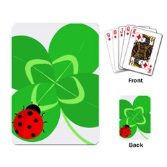 Insect Flower Floral Animals Green Red Line Playing Card by Mariart
