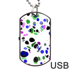 Colorful Random Blobs Background Dog Tag Usb Flash (two Sides)