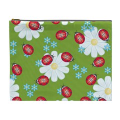 Insect Flower Floral Animals Star Green Red Sunflower Cosmetic Bag (xl) by Mariart