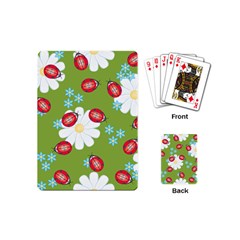 Insect Flower Floral Animals Star Green Red Sunflower Playing Cards (mini)  by Mariart