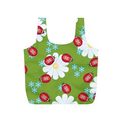 Insect Flower Floral Animals Star Green Red Sunflower Full Print Recycle Bags (s)  by Mariart