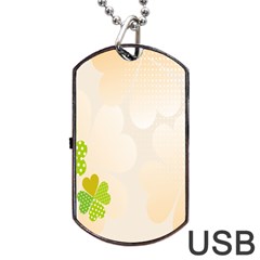 Leaf Polka Dot Green Flower Star Dog Tag Usb Flash (one Side) by Mariart