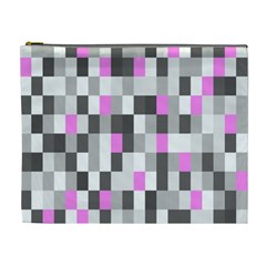 Pink Grey Black Plaid Original Cosmetic Bag (xl) by Mariart