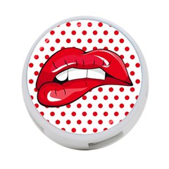 Sexy Lips Red Polka Dot 4-port Usb Hub (one Side) by Mariart