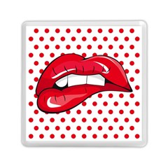 Sexy Lips Red Polka Dot Memory Card Reader (square)  by Mariart