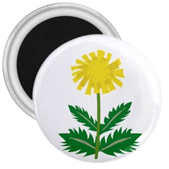 Sunflower Floral Flower Yellow Green 3  Magnets by Mariart