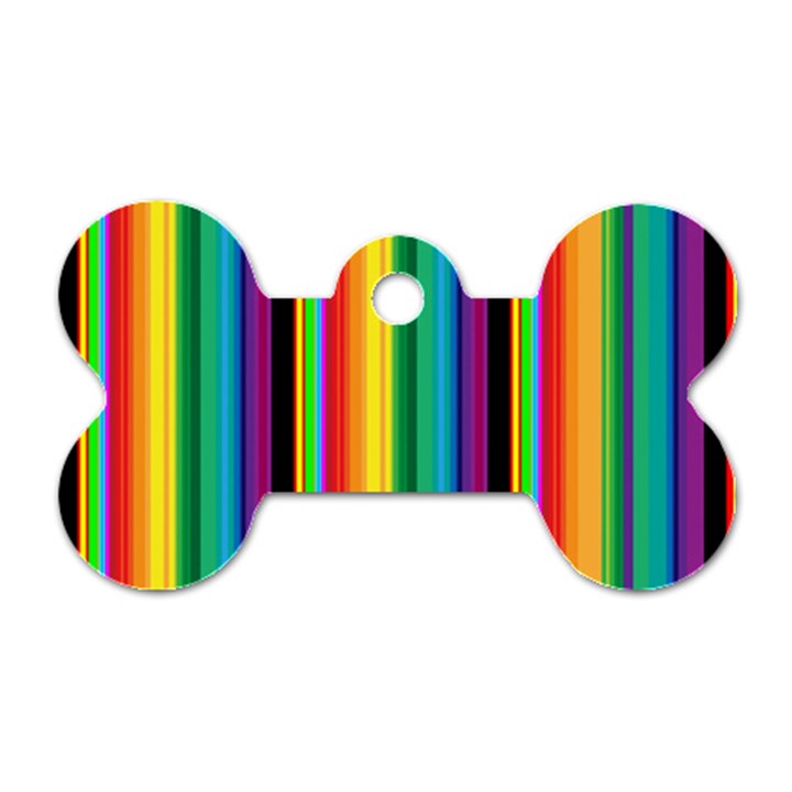 Multi Colored Colorful Bright Stripes Wallpaper Pattern Background Dog Tag Bone (Two Sides)