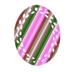 Pink And Green Abstract Pattern Background Oval Filigree Ornament (Two Sides) Back