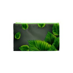 Leaf Green Grey Cosmetic Bag (xs) by Mariart