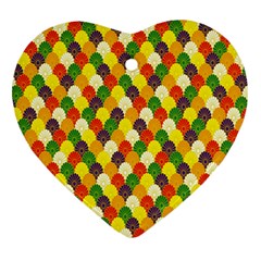 Flower Floral Sunflower Color Rainbow Yellow Purple Red Green Heart Ornament (two Sides) by Mariart