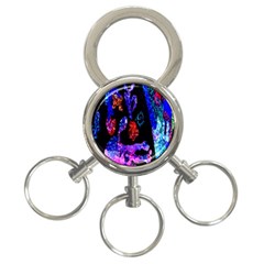 Grunge Abstract In Black Grunge Effect Layered Images Of Texture And Pattern In Pink Black Blue Red 3-ring Key Chains